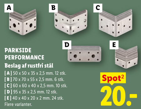 PARKSIDE PERFORMANCE Beslag af rustfri stål