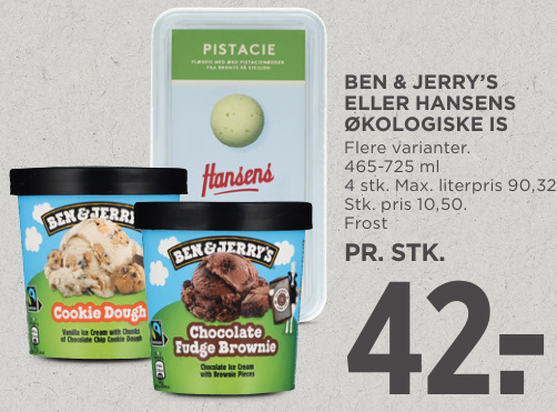 BEN & JERRY’S ELLER HANSENS ØKOLOGISKE IS