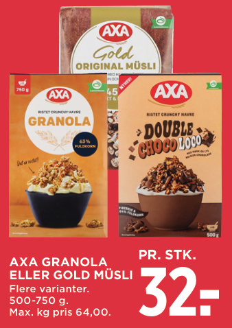 AXA GRANOLA ELLER GOLD MÜSLI