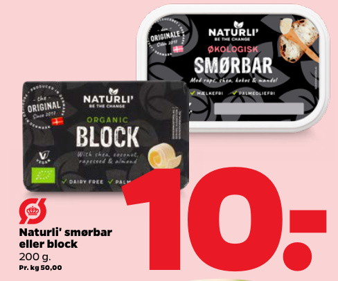 Naturli' smørbar eller block