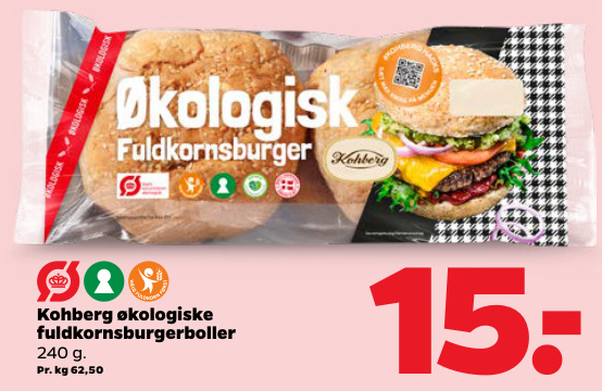 Kohberg økologiske fuldkornsburgerboller