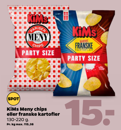KiMs Meny chips eller franske kartofler