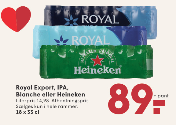 Royal Export, IPA, Blanche eller Heineken